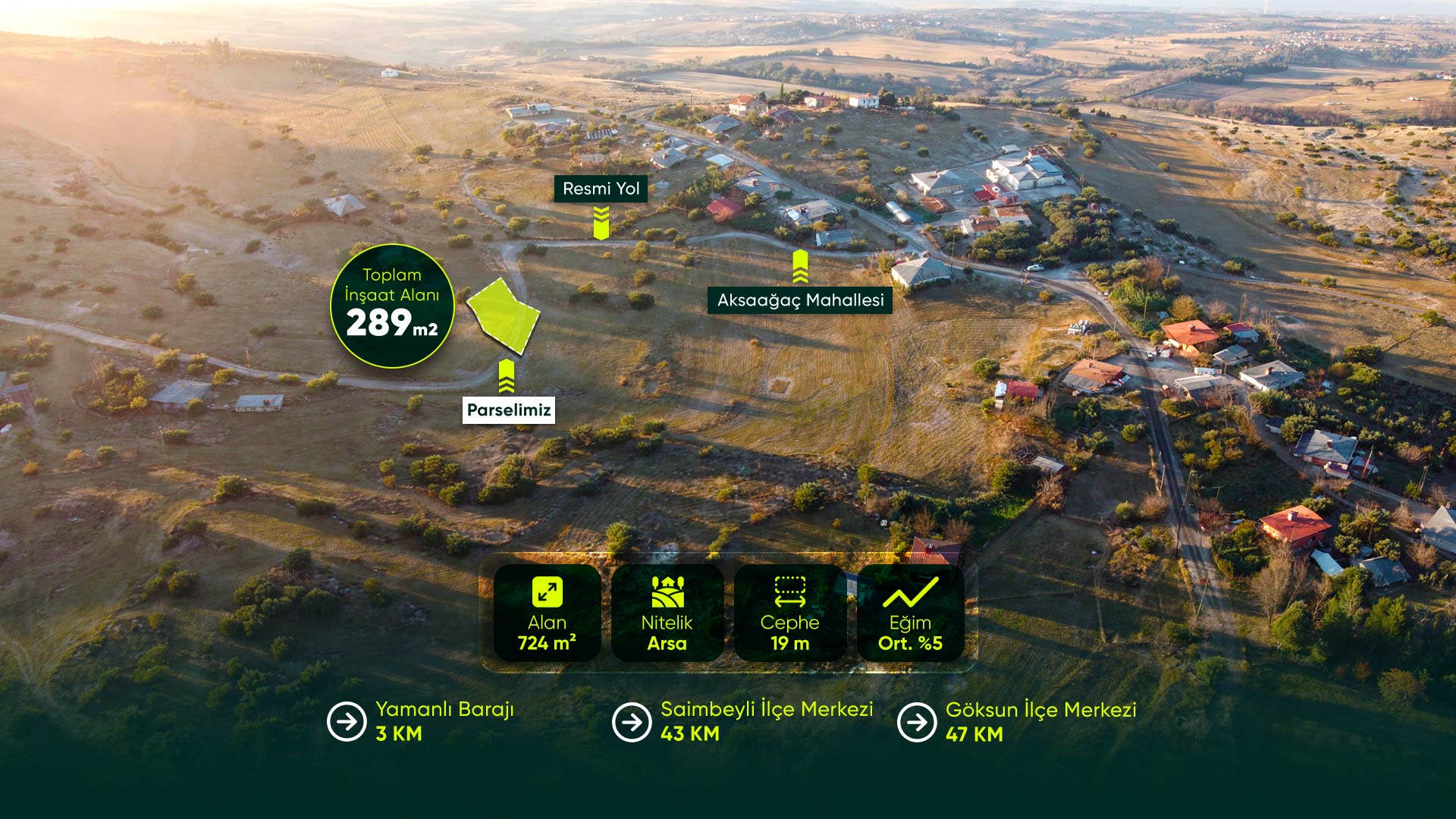 Adana Saimbeyli Aksaağaç'da Yerleşim Alanı İçerisinde, 19 Metre Cepheli, 724 m² İmarlı Arsa