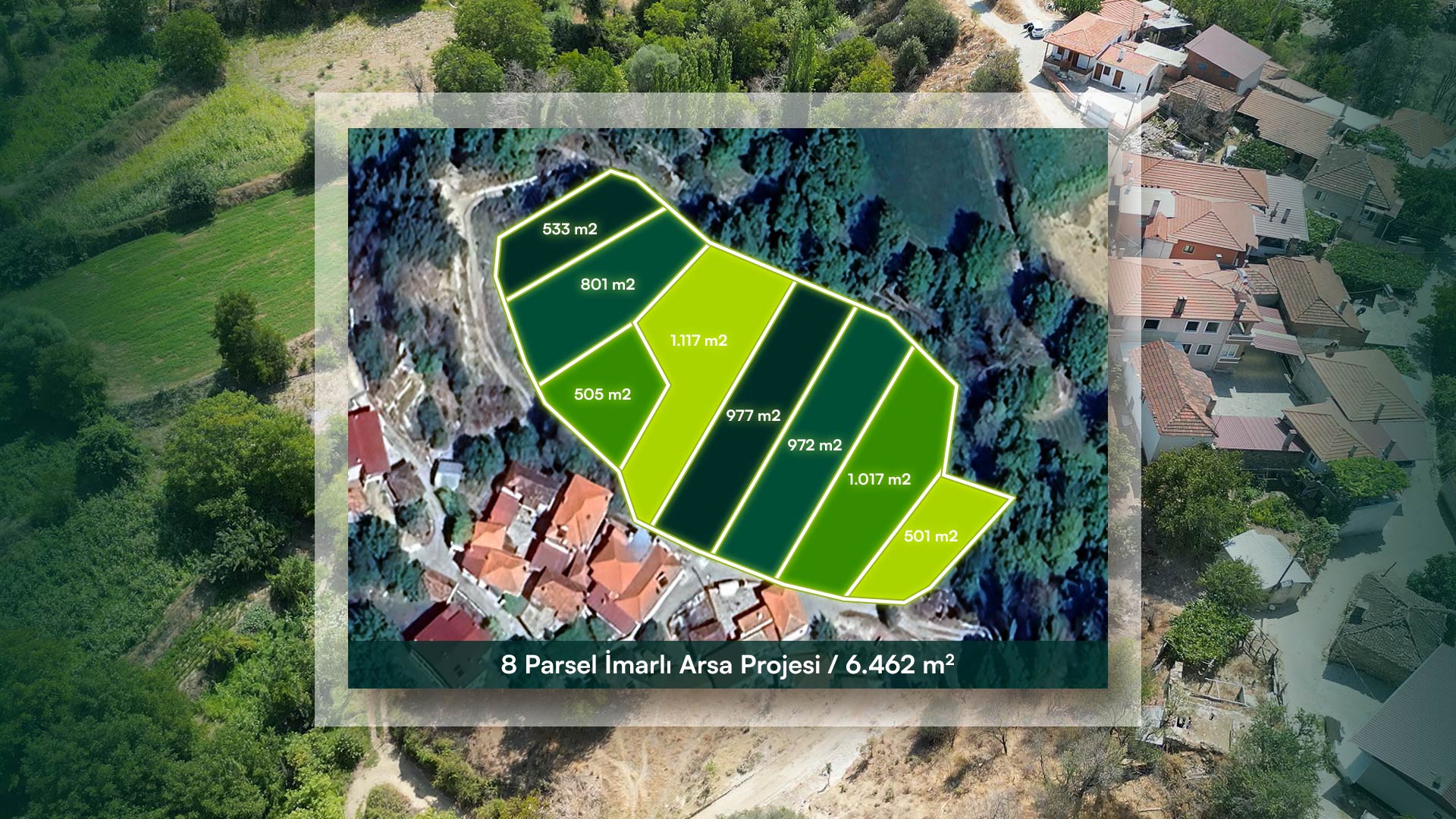 Muğla Kavaklıdere Derebağ’da 2 Parselden 8 Adet İmarlı Arsa (Kayıpsız İfraz) “Alırken Kazan” Modeli